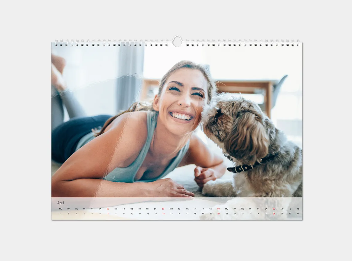 Echtfoto Kalender mit eigenen Fotos gestalten. Querformat