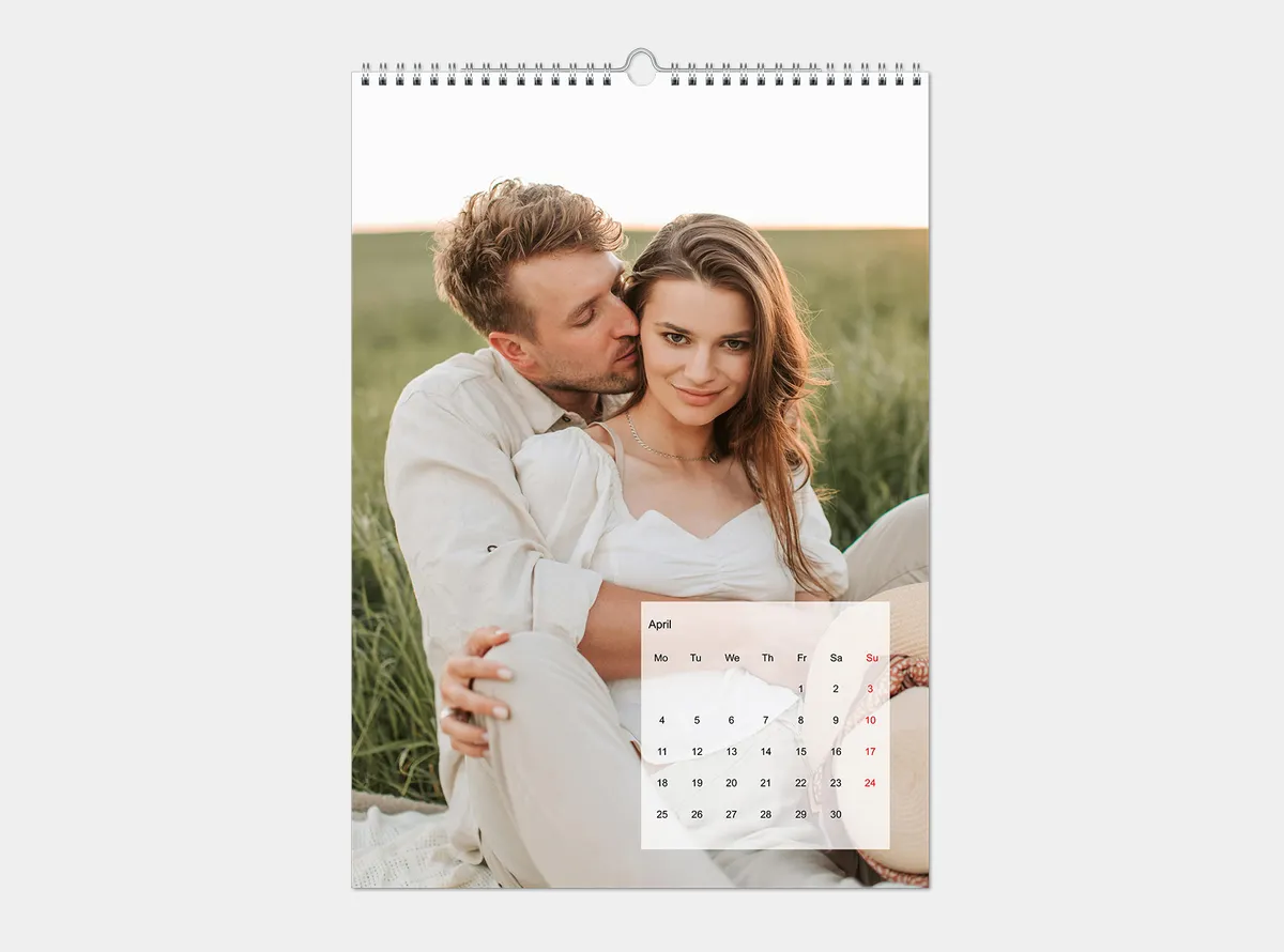 A3 Wandkalender mit Freunden auf einem Festival.