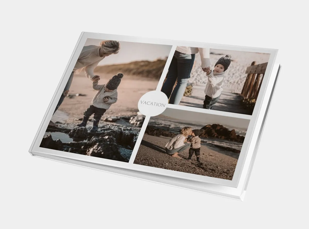 Fotobuch Hardcover mit einer Familie auf dem Cover